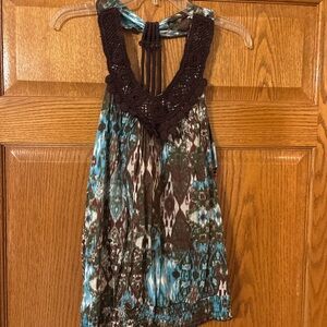 Stylish Blue and Brown Women's Top